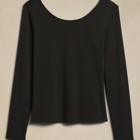 New! BANANA REPUBLIC Refined Scoop-Neck T-Shirt in Crisp White, Size Large - Picture 6 of 8